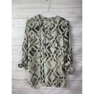 Madison Shirt womens small Long Sleeve snakeskin Button‎ front
